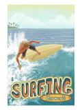 Hawaii, Surfing Scene Posters
