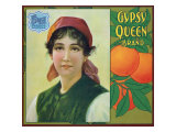 Riverside, California, Gypsy Queen Brand Citrus Label Photo