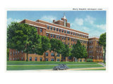 Davenport, Iowa, Exterior View of Mercy Hospital Posters