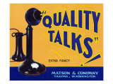 Yakima, Washington, Quality Talks Brand Apple Label Posters