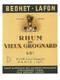 Rhum du Vieux Grognard Bedhet-Lafon Brand Rum Label Prints