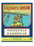Monopole de Cazanove Captain's Rhum Brand Rum Label Posters