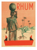 Rhum Woman with Sack on Head Rum Label Prints