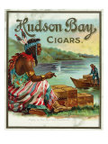 Hudson Bay Brand Cigar Outer Box Label, Native American Poster