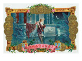 Flor de Romeo Brand Cigar Box Label, Famous Romeo and Juliet Balcony Scene Foto