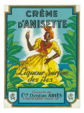 Creme d'Anisette Liqueur Surfine des iles Brand Rum Label Posters