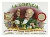 La Sciencia Brand Cigar Box Label Póster