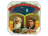 Morse and Edison Brand Cigar Box Label, Samuel F.B. Morse and Thomas Edison Prints