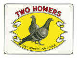 Two Homers Brand Cigar Inner Box Label Poster