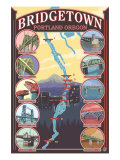 Portland, OR, Bridgetown Collage of Portland Bridges Poster