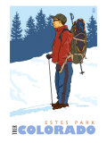Snow Hiker, Estes Park, Colorado Prints