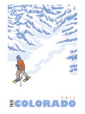 Stylized Snowshoer, Vail, Colorado Prints