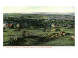 St. Albans, Vermont, View of Town, Lake, and Adirondack Mountains Photo