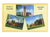 Hartford, Connecticut, View of Trinity College, Chapel, Dorms, Lab Buildings Prints