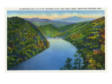 Great Smoky Mts National Park, TN, Aerial View of Calderwood Dam, Tennessee River Posters