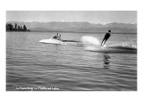 Flathead Lake, Montana, View of a Man Water-Skiing, Couple in Speedboat Posters