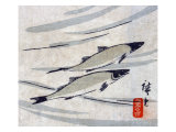 River Trout, Japanese Wood-Cut Print Print