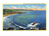 Laguna Beach, California, Aerial View of the Coves along the Coast Posters