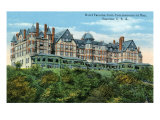 Tacoma, Washington, Exterior View of the Hotel Tacoma from Commencement Bay Poster
