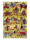 Melange of Horse-riders, Japanese Wood-Cut Print Posters