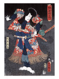 Actor Ichikawa Danjuro VIII as Kaja Yoshitaka, Japanese Wood-Cut Print Posters