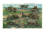 Fort Knox, Kentucky, View of the Units of the Armored Force Division, Tanks and Trucks Print