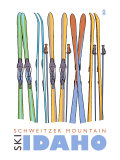 Schweitzer Mountain, Idaho, Skis in the Snow Prints