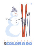 Telluride, Colorado, Snowman with Skis Prints