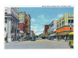 Davenport, Iowa, Western View down Second Street Posters