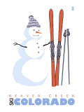 Beaver Creek, Colorado, Snowman with Skis Prints