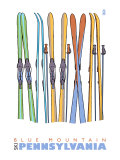 Blue Mountain, Pennsylvania, Skis in the Snow Prints