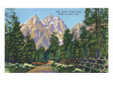 Grand Teton National Park, Wyoming, Road to Jenny Lake View of the Grand Tetons Poster