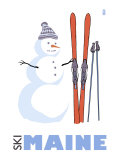 Maine, Snowman with Skis Foto