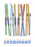 Stowe Mountain, Vermont, Skis in the Snow Pósters
