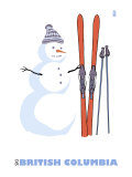 British Columbia, Canada, Snowman with Skis Prints