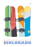 Breckenridge, Colorado, Snowboards in the Snow Pósters Breckenridge, Colorado, Snowboards in the Snow Pósters