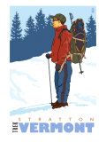Snow Hiker, Stratton, Vermont Prints