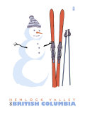Hemlock Valley, BC, Canada, Snowman with Skis Posters