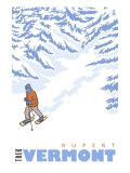 Stylized Snowshoer, Rupert, Vermont Posters