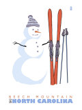 Beech Mountain, North Carolina, Snowman with Skis Posters
