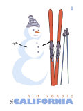 Rim Nordic, California, Snowman with Skis Prints