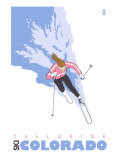 Telluride, Colorado, Stylized Skier Posters