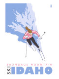 Brundage Mountain, Idaho, Stylized Skier Art
