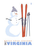 Bryce Four Seasons, Virginia, Snowman with Skis Posters