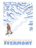 Stylized Snowshoer, Huntington Center, Vermont Prints