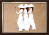 Girls with Lotus Flowers Posters by Thanh Binh Nguyen