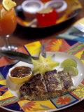 Swordfish at Veni Mange Restaurant, Trinidad, Caribbean Lámina fotográfica por Greg Johnston