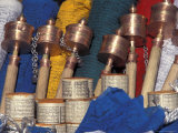 Prayer Wheels, Flags and Inscriptions, Lhasa, Tibet Photographic Print by Keren Su