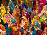 Figurines at the Saturday Market, Goa, India Photographic Print by Walter Bibikow