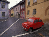 Village Roadway and Car, Sighishoara, Romania Photographic Print by Gavriel Jecan